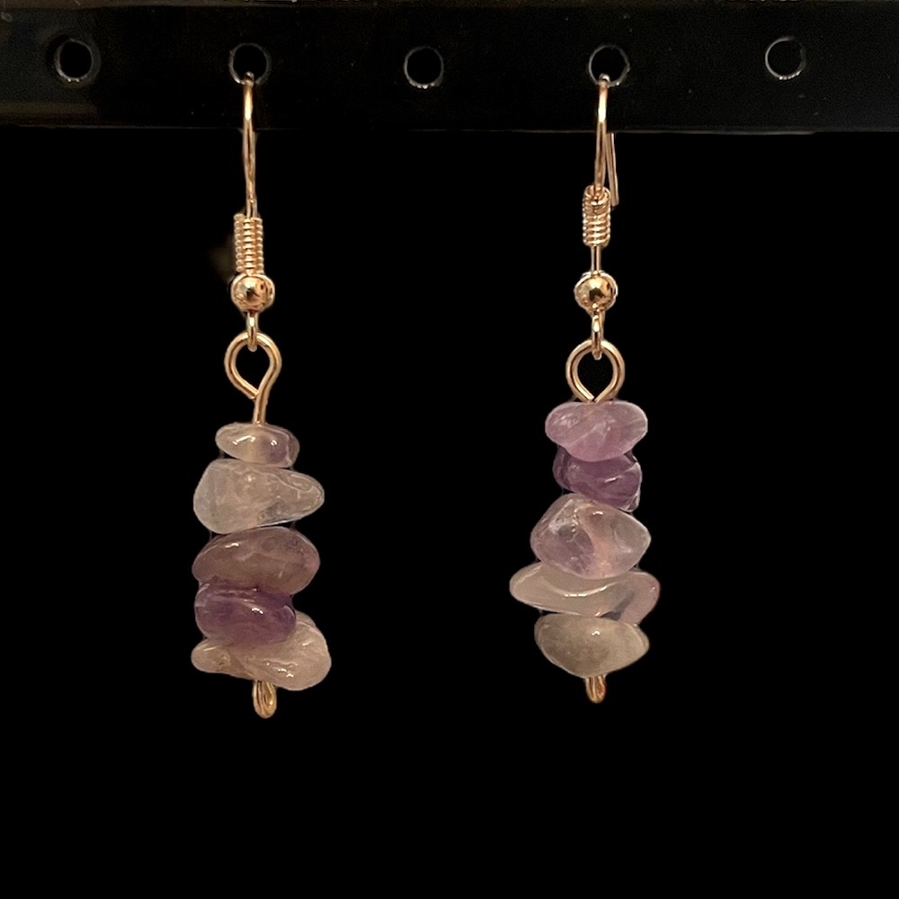 3 for $15 Amethyst chip earrings